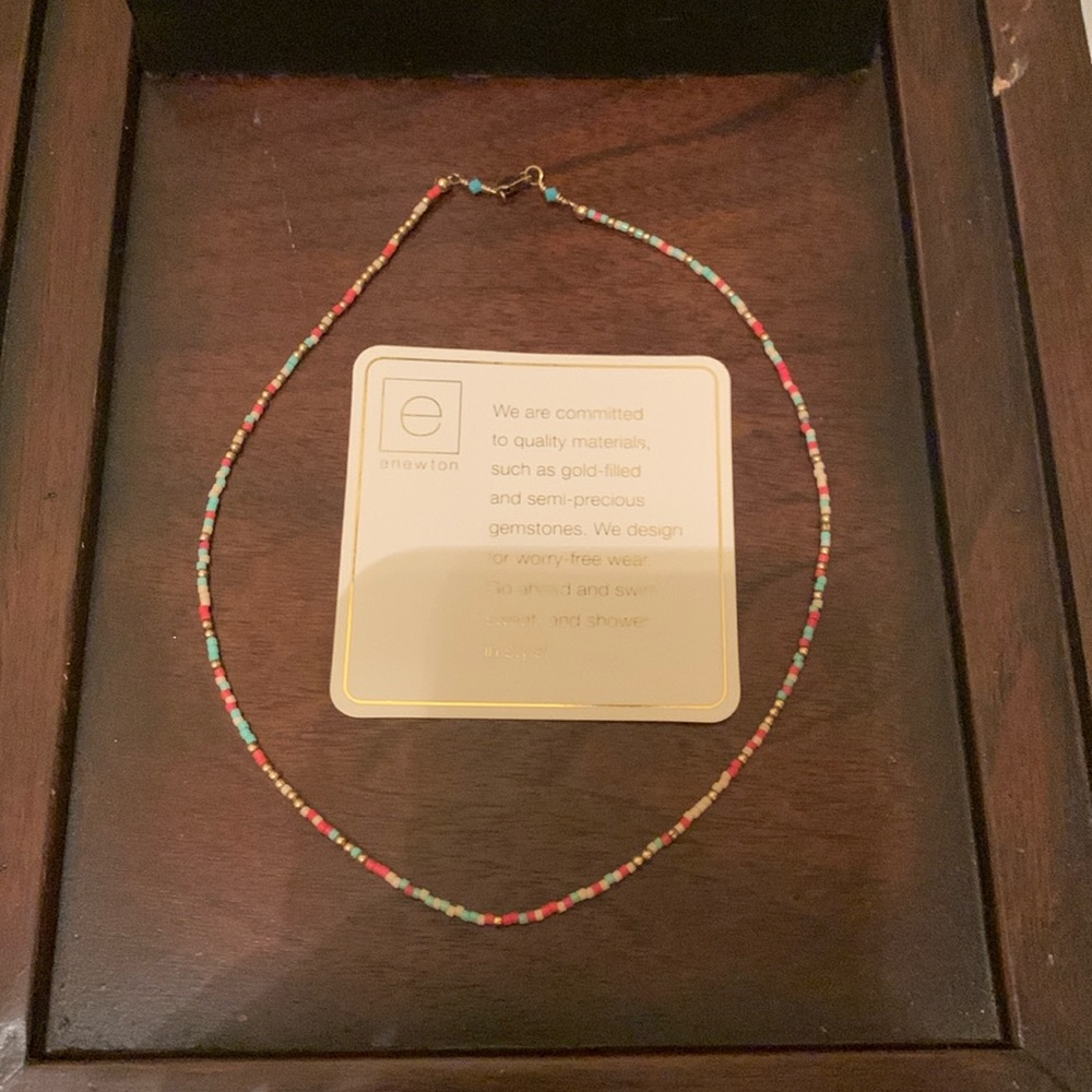 One E Newton raspberry sherbet beaded necklace